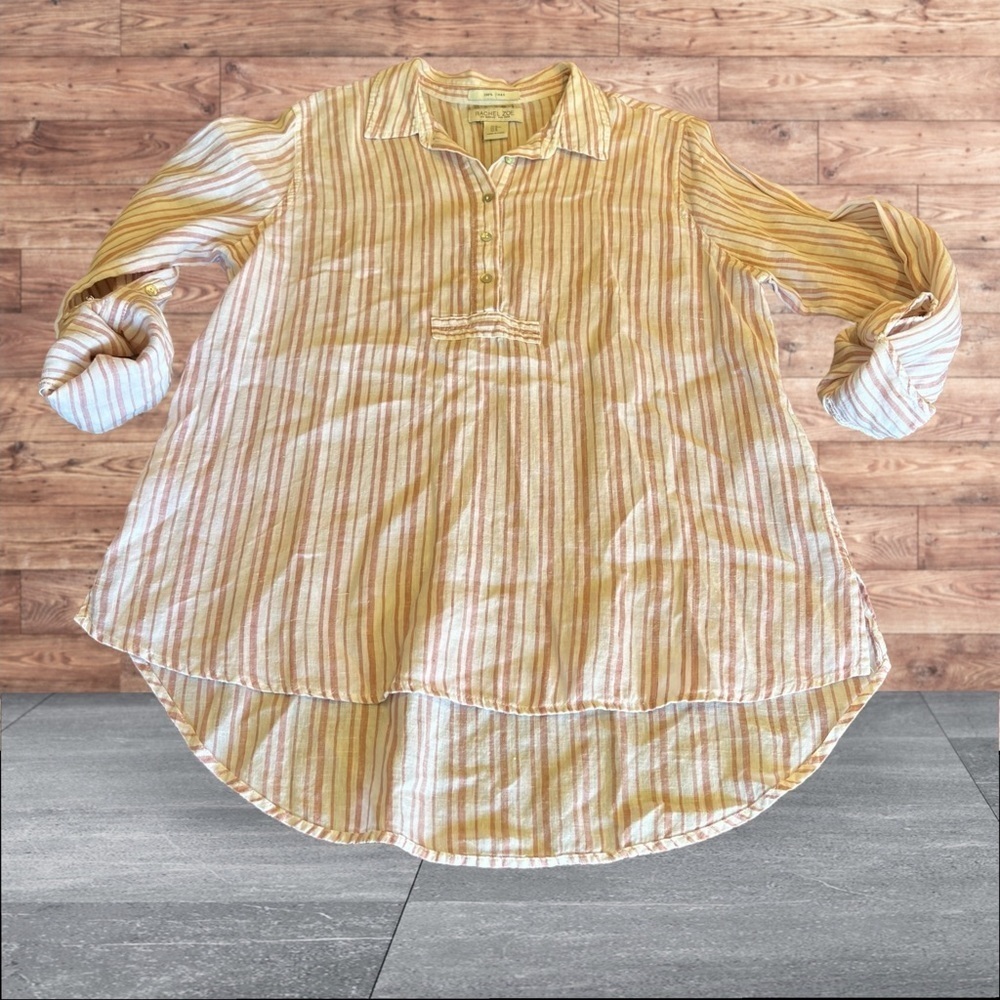 Rachel Zoe Women’s Linen Striped Top Shirt Size Medium